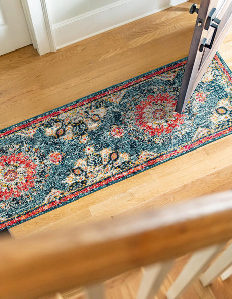 Blue 2' x 4' 1 Penrose Runner Area Rug Classic Durable Stain Resistant Easy Clean Carpet for Traditional Indoor Home Decor for Sale at Rug Engine