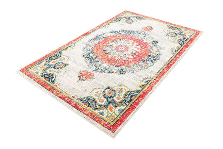Ivory 5' 3 x 8' Penrose Rectangle Area Rug Classic Durable Stain Resistant Easy Clean Carpet for Traditional Indoor Home Decor for Sale at Rug Engine