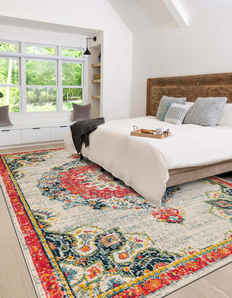 Ivory 10' x 14' 1 Penrose Rectangle Area Rug Classic Durable Stain Resistant Easy Clean Carpet for Traditional Indoor Home Decor for Sale at Rug Engine