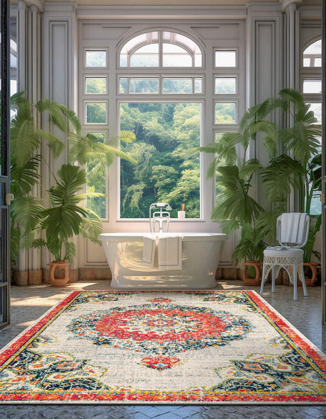Ivory 2' x 3' 1 Penrose Rectangle Area Rug Classic Durable Stain Resistant Easy Clean Carpet for Traditional Indoor Home Decor for Sale at Rug Engine