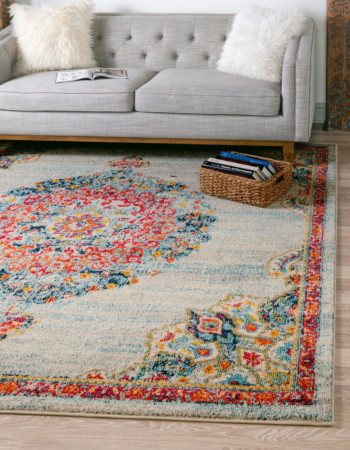 Ivory 7' 10 x 7' 10 Penrose Square Area Rug