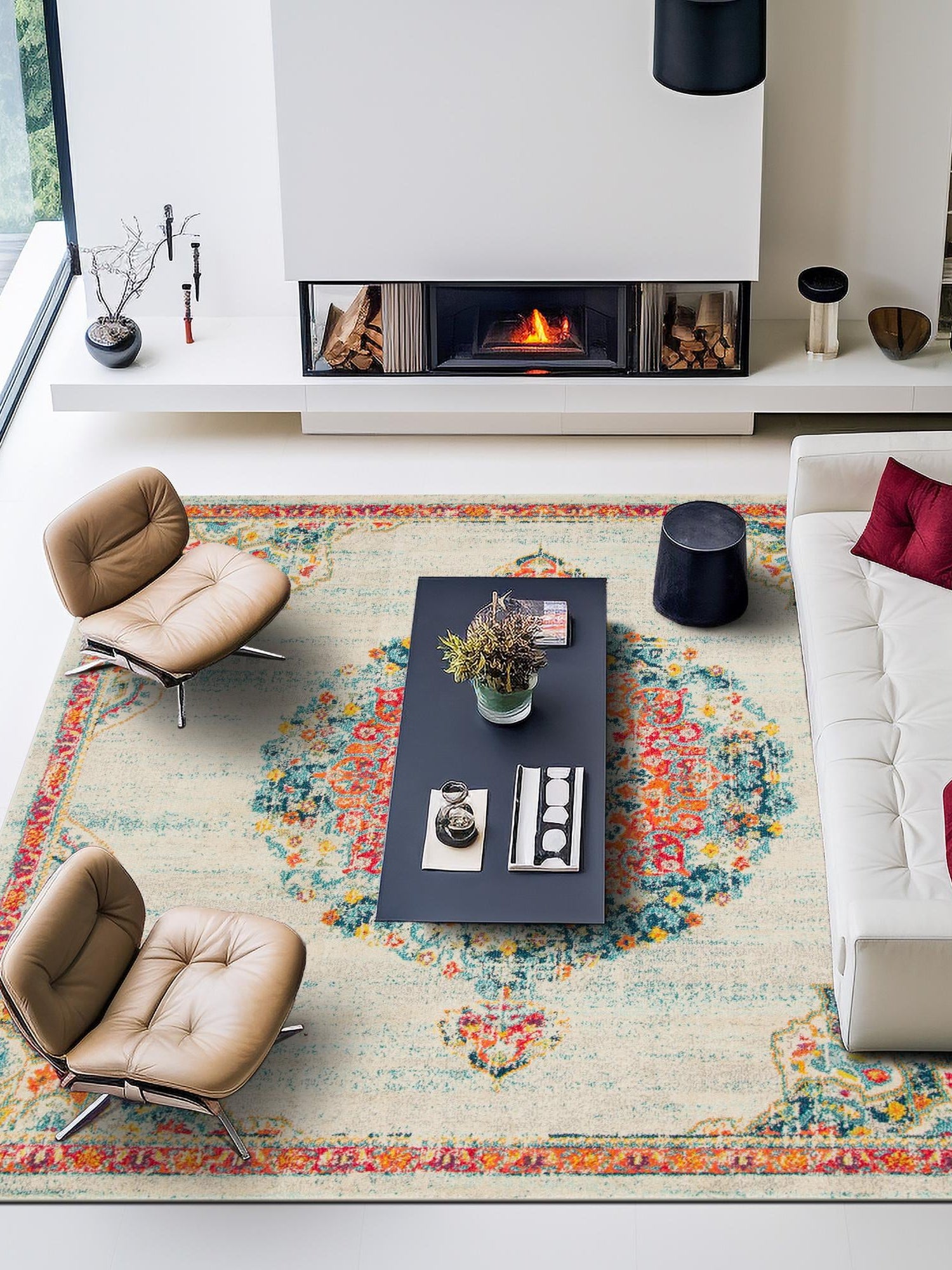 Ivory 6' 1 x 6' 1 Penrose Square Area Rug