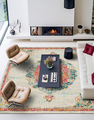 Ivory 6' 1 x 6' 1 Penrose Square Area Rug