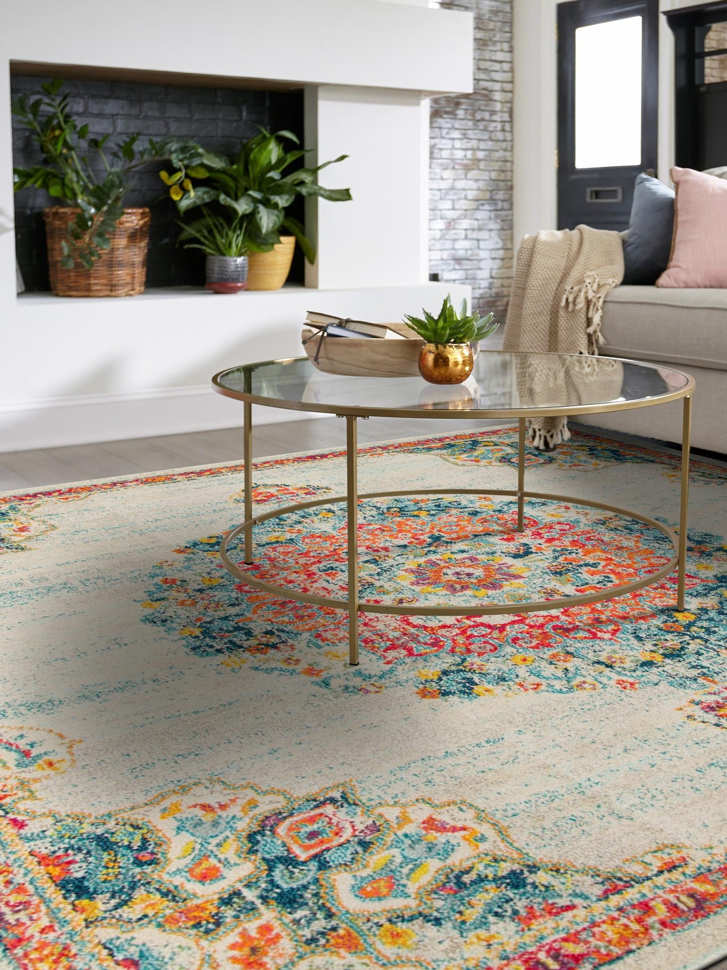 Ivory 7' 1 x 7' 1 Penrose Square Area Rug