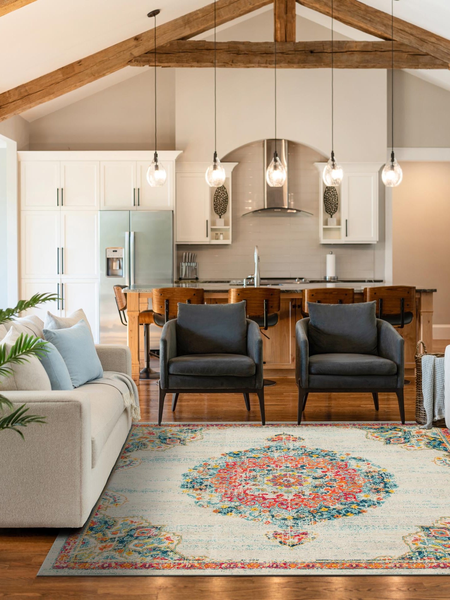 Ivory 6' 1 x 6' 1 Penrose Square Area Rug