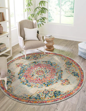 Ivory 7' 1 x 7' 1 Penrose Round Area Rug