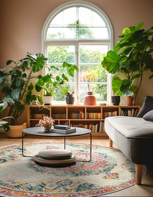 Ivory 7' 10 x 7' 10 Penrose Round Area Rug