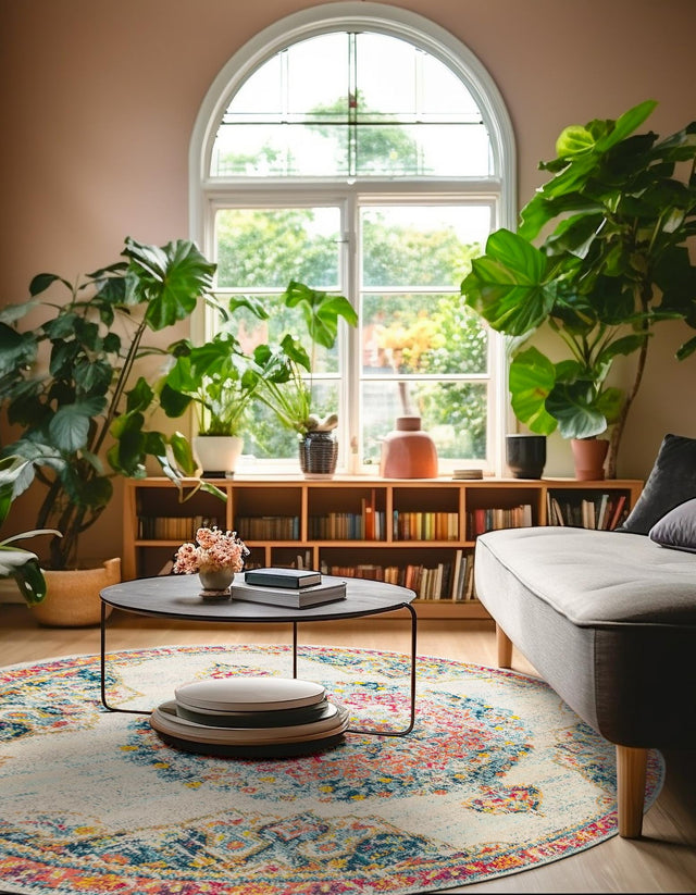 Ivory 7' 10 x 7' 10 Penrose Round Area Rug