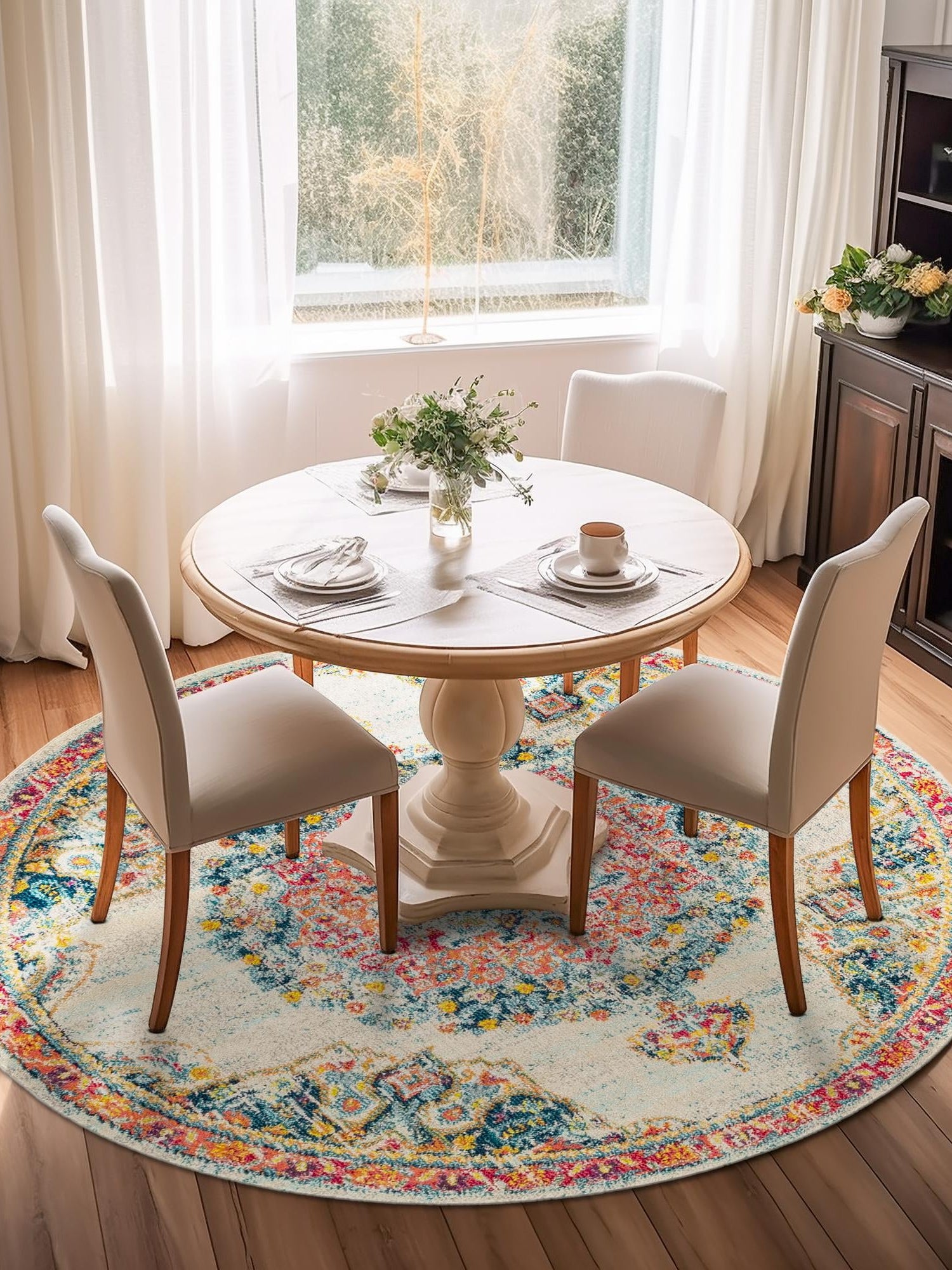 Ivory 7' 1 x 7' 1 Penrose Round Area Rug