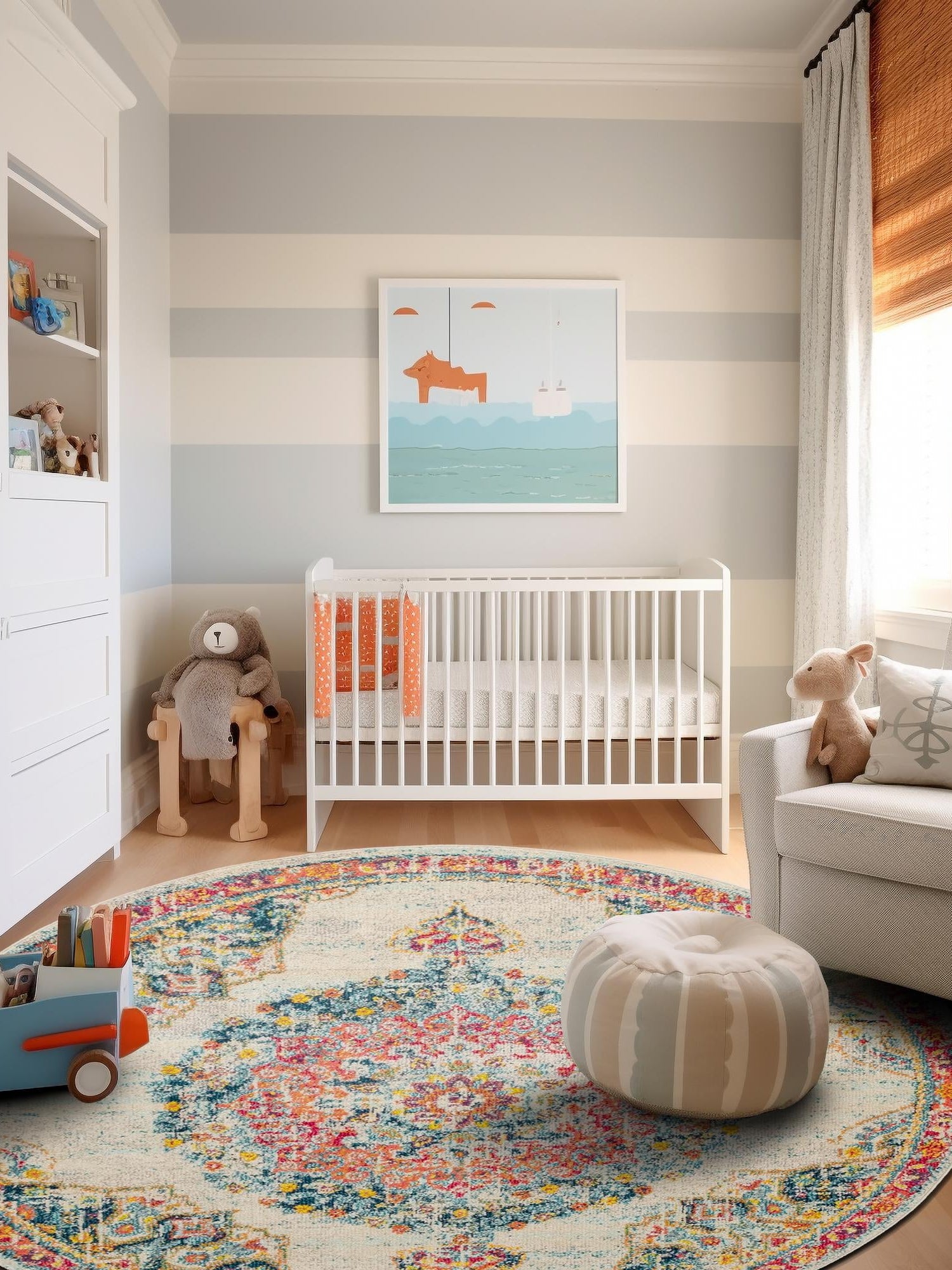 Ivory 3' 1 x 3' 1 Penrose Round Area Rug