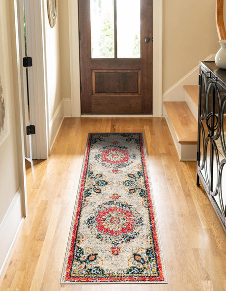 Ivory 2' x 8' Penrose Runner Area Rug Classic Durable Stain Resistant Easy Clean Carpet for Traditional Indoor Home Decor for Sale at Rug Engine