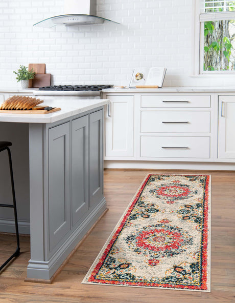 Ivory 2' x 8' Penrose Runner Area Rug Classic Durable Stain Resistant Easy Clean Carpet for Traditional Indoor Home Decor for Sale at Rug Engine
