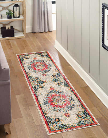 Ivory 2' x 8' Penrose Runner Area Rug Classic Durable Stain Resistant Easy Clean Carpet for Traditional Indoor Home Decor for Sale at Rug Engine