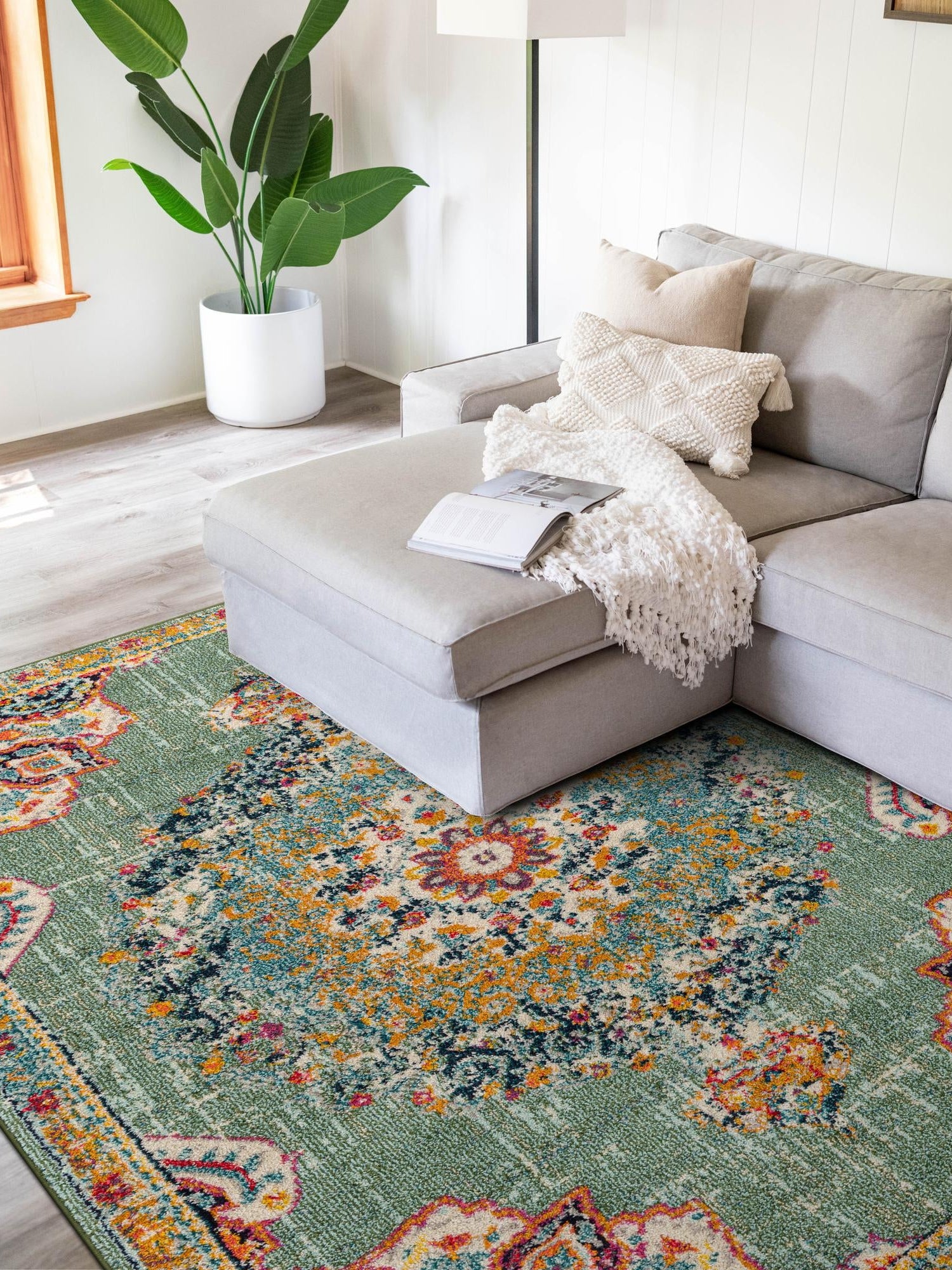 Green 7' 10 x 10' Penrose Rectangle Area Rug