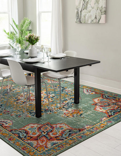 Green 10' x 14' 1 Penrose Rectangle Area Rug Classic Durable Stain Resistant Easy Clean Carpet for Traditional Indoor Home Decor for Sale at Rug Engine