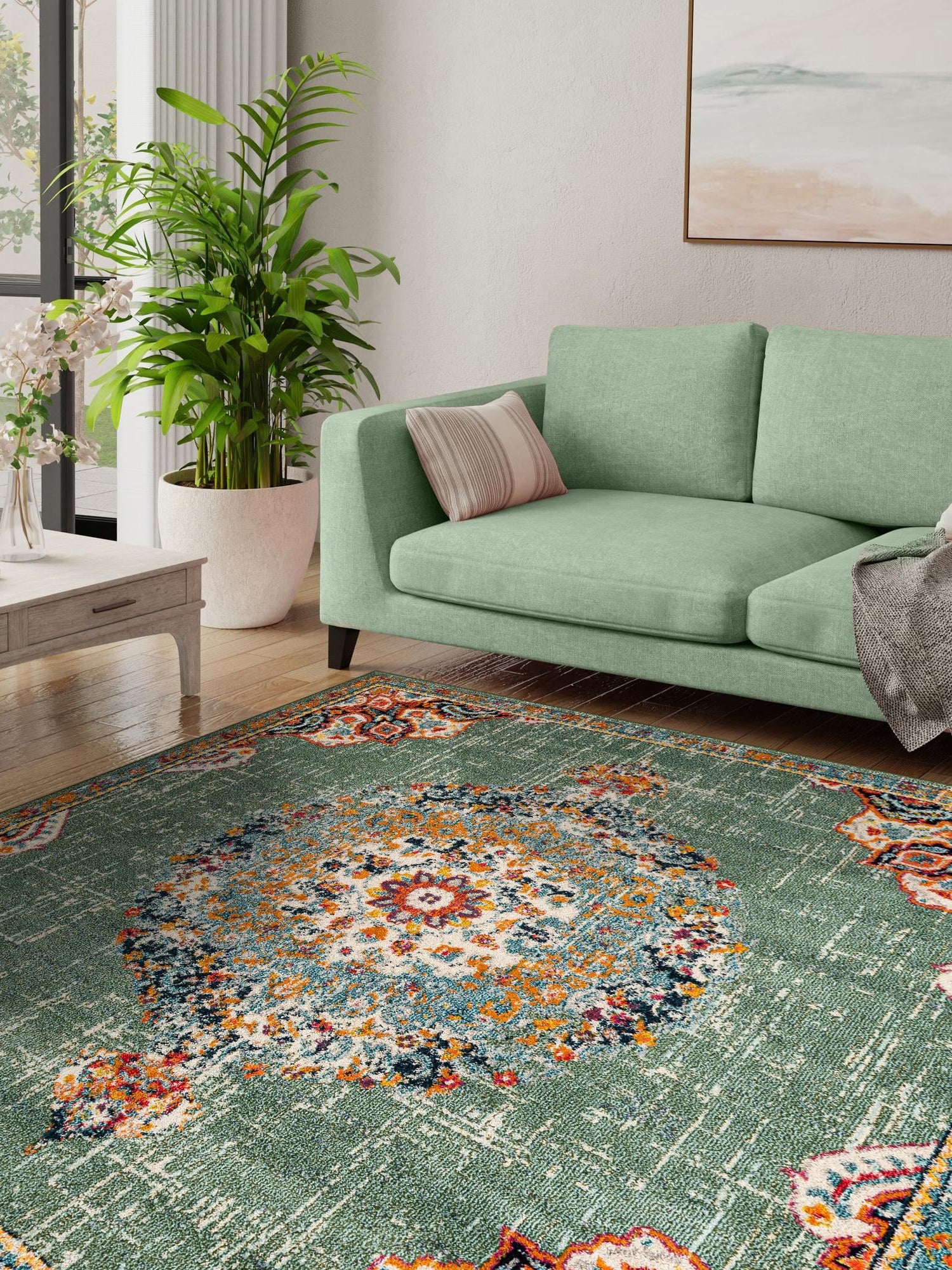 Green 10' x 10' Penrose Square Area Rug