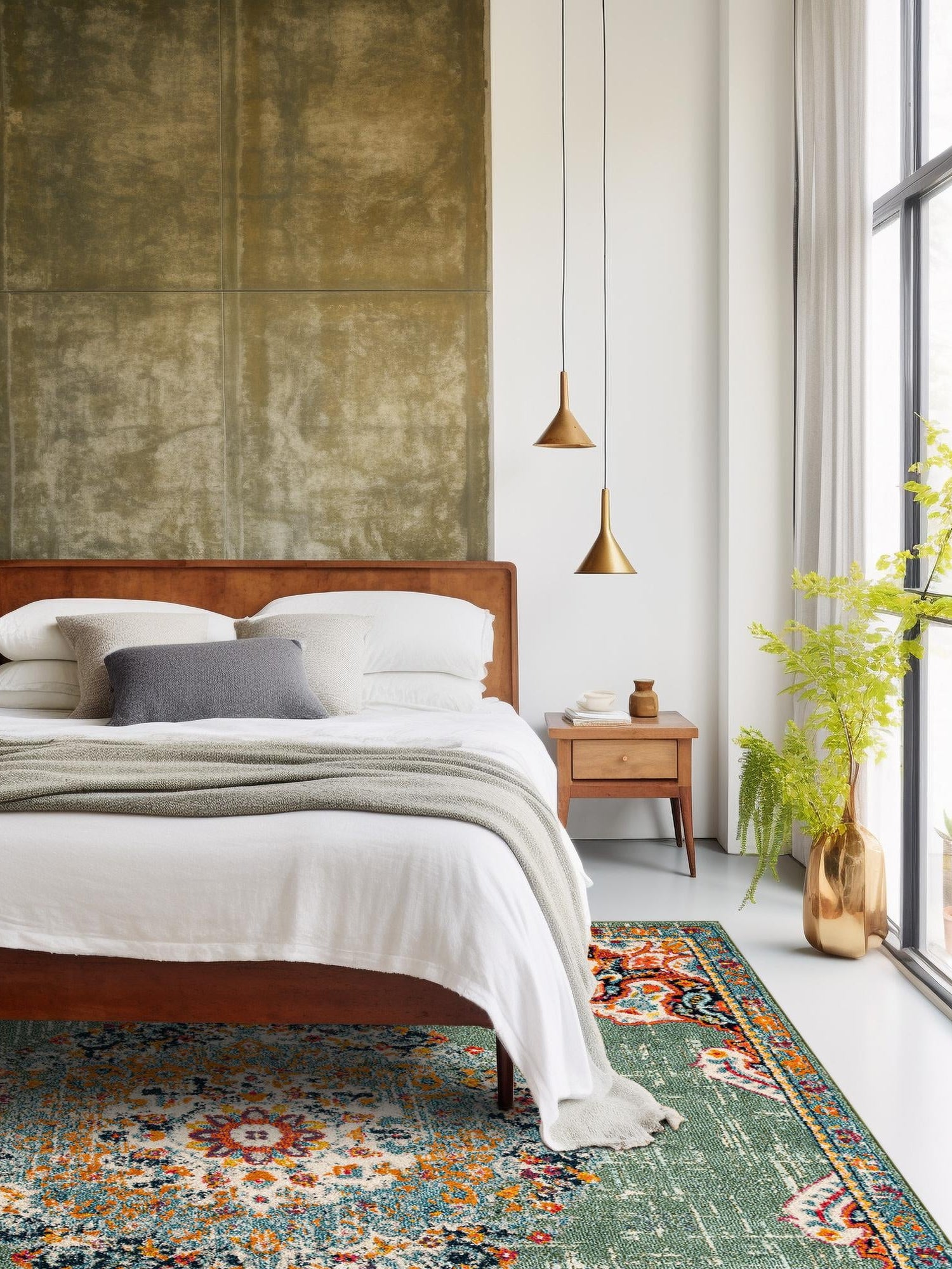 Green 7' 10 x 7' 10 Penrose Square Area Rug