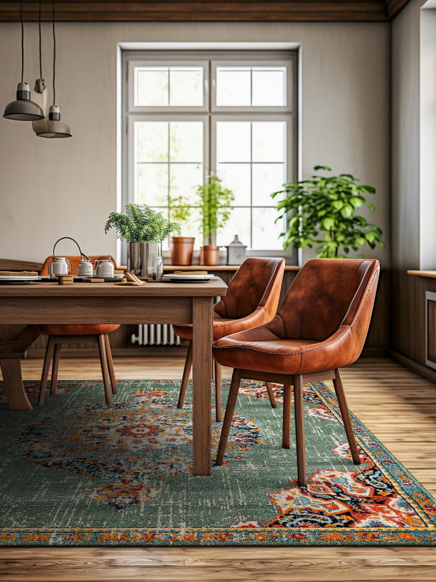 Green 7' 10 x 7' 10 Penrose Square Area Rug