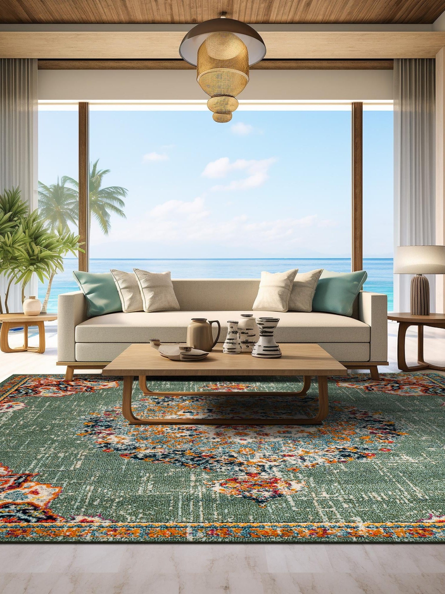 Green 7' 1 x 7' 1 Penrose Square Area Rug