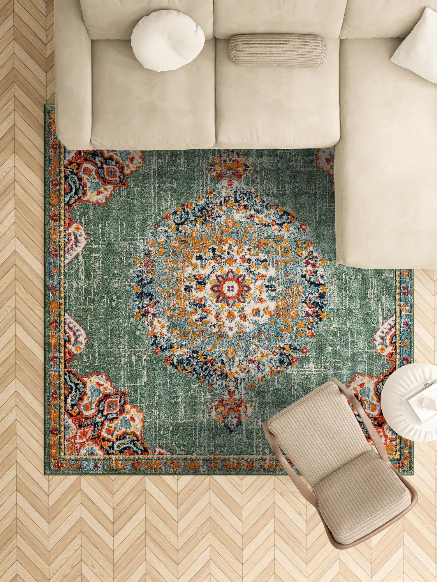 Green 7' 1 x 7' 1 Penrose Square Area Rug