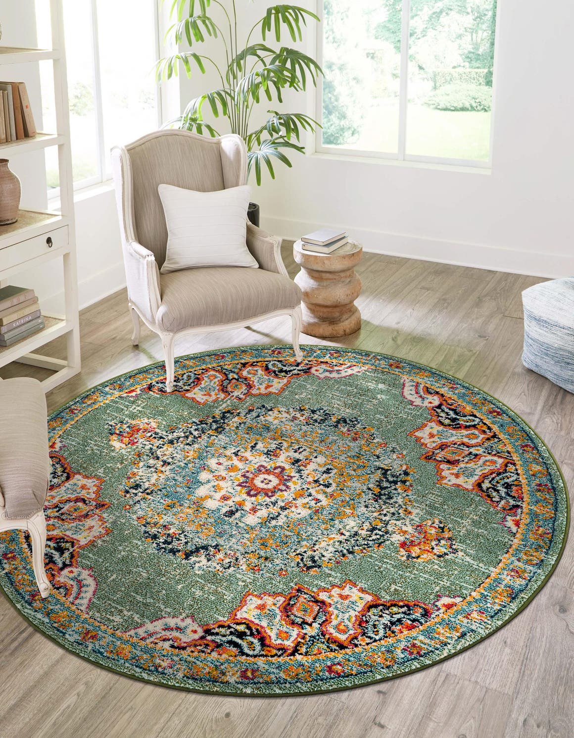 Green 7' 10 x 7' 10 Penrose Round Area Rug