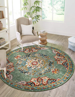Green 10' x 10' Penrose Round Area Rug