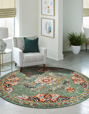 Green 10' x 10' Penrose Round Area Rug