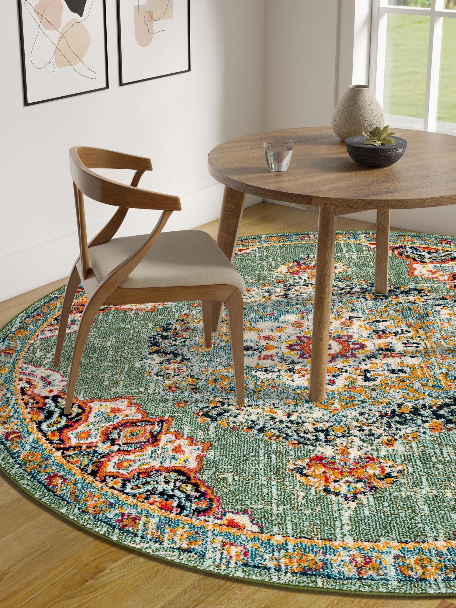 Green 3' 1 x 3' 1 Penrose Round Area Rug