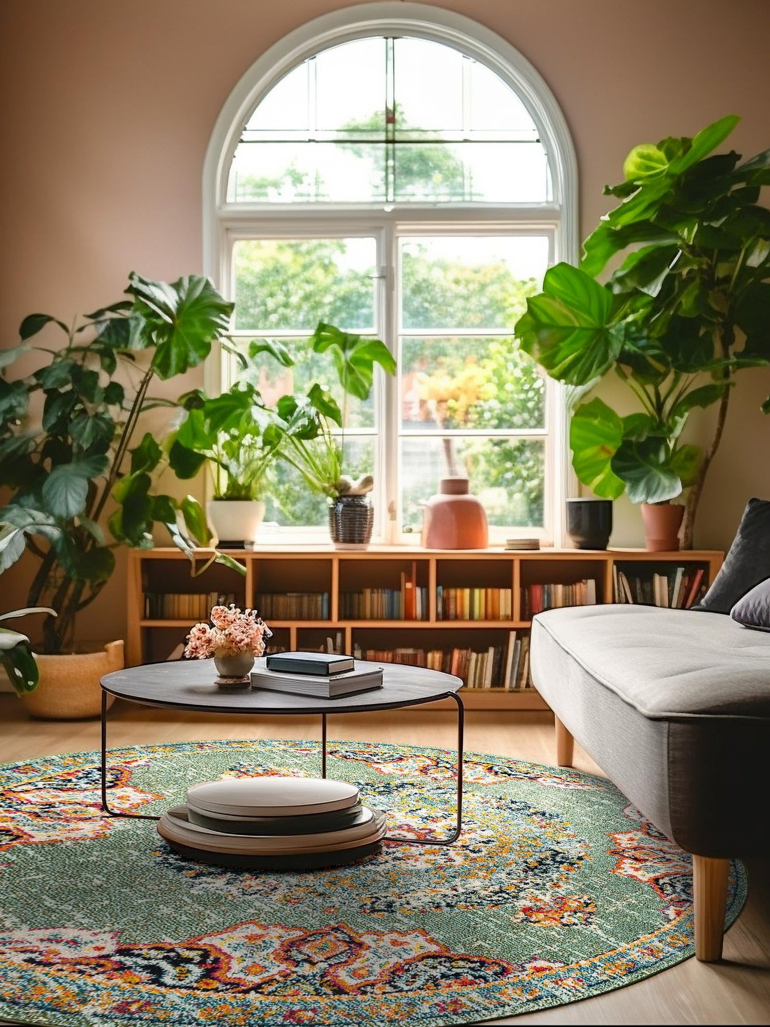 Green 3' 1 x 3' 1 Penrose Round Area Rug