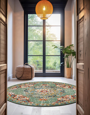 Green 10' x 10' Penrose Round Area Rug
