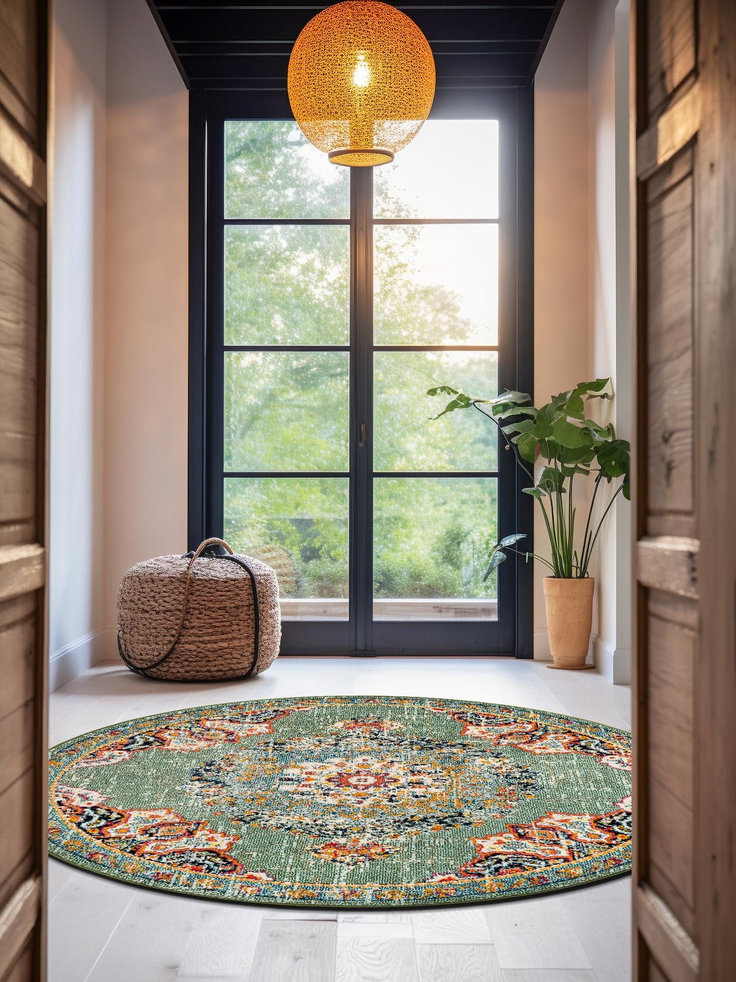 Green 4' 1 x 4' 1 Penrose Round Area Rug
