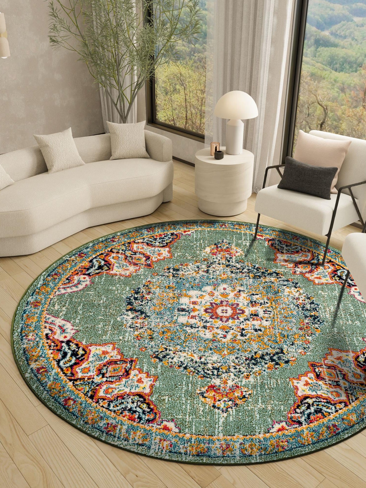 Green 4' 1 x 4' 1 Penrose Round Area Rug