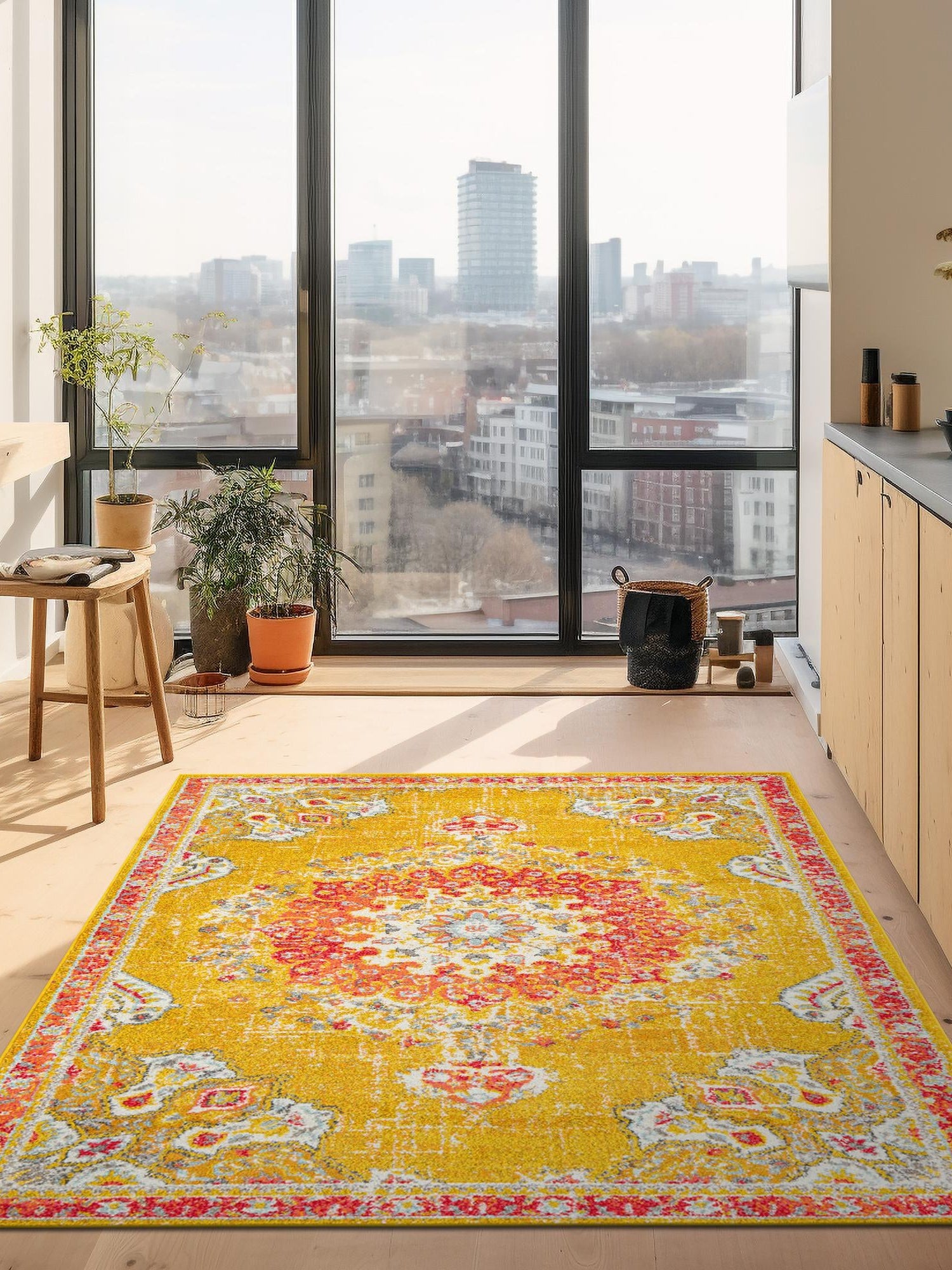 Gold 6' 1 x 9' Penrose Rectangle Area Rug