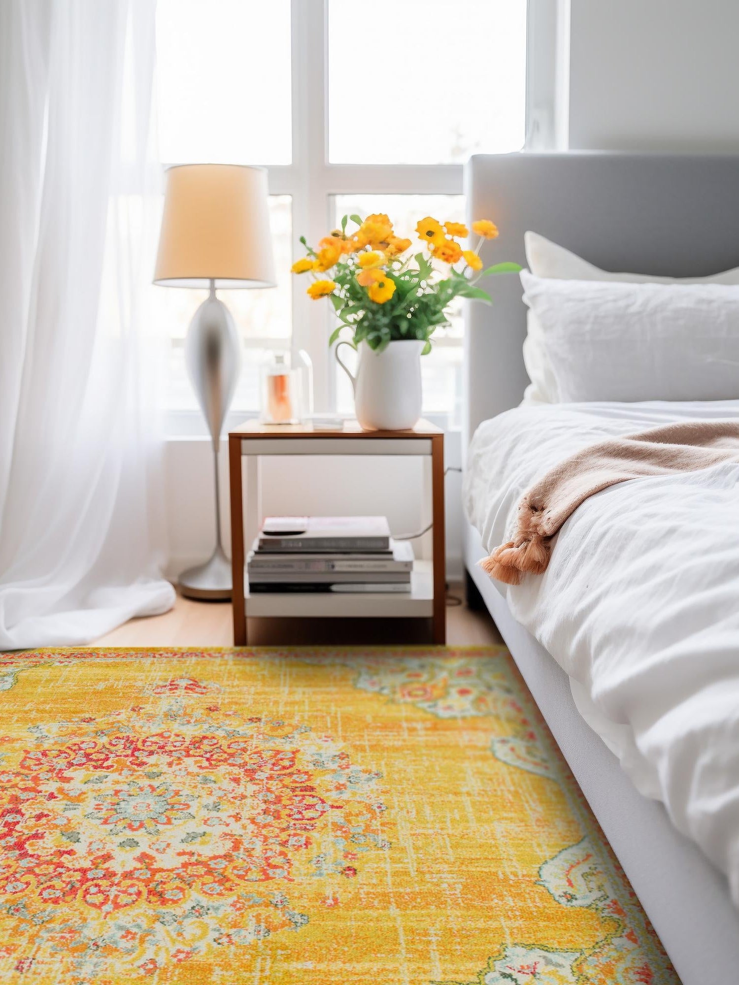 Gold 7' 10 x 7' 10 Penrose Square Area Rug