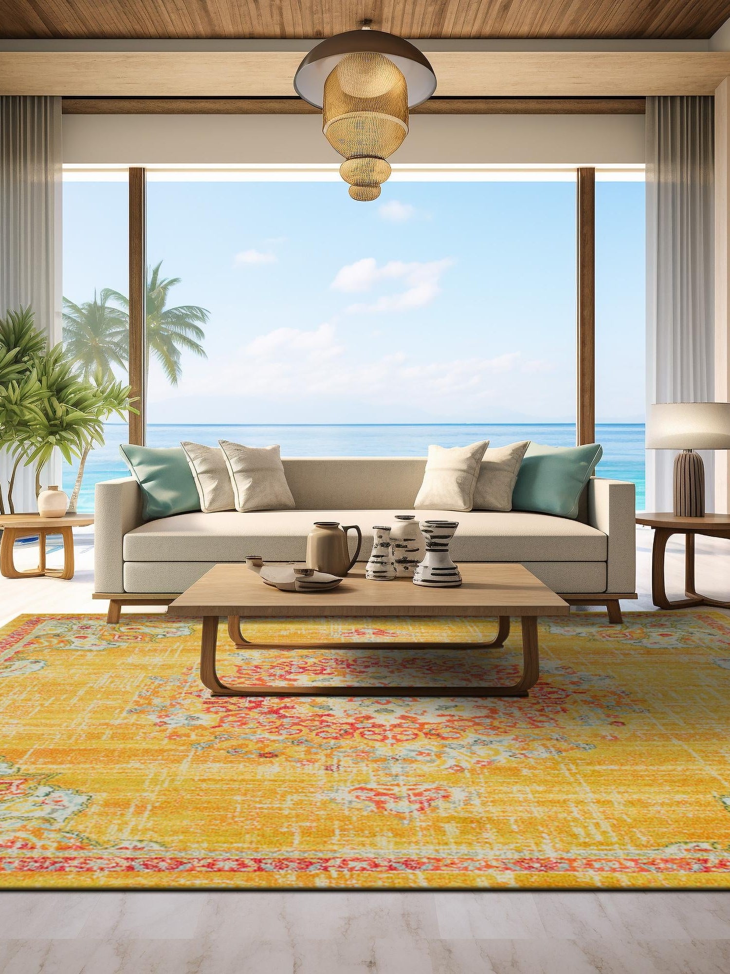 Gold 7' 10 x 7' 10 Penrose Square Area Rug