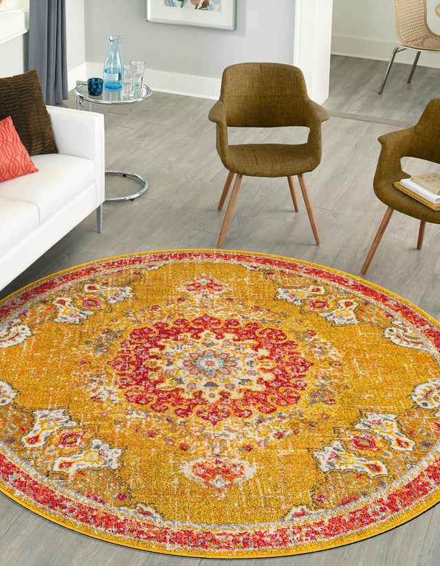 Gold 6' 1 x 6' 1 Penrose Round Area Rug