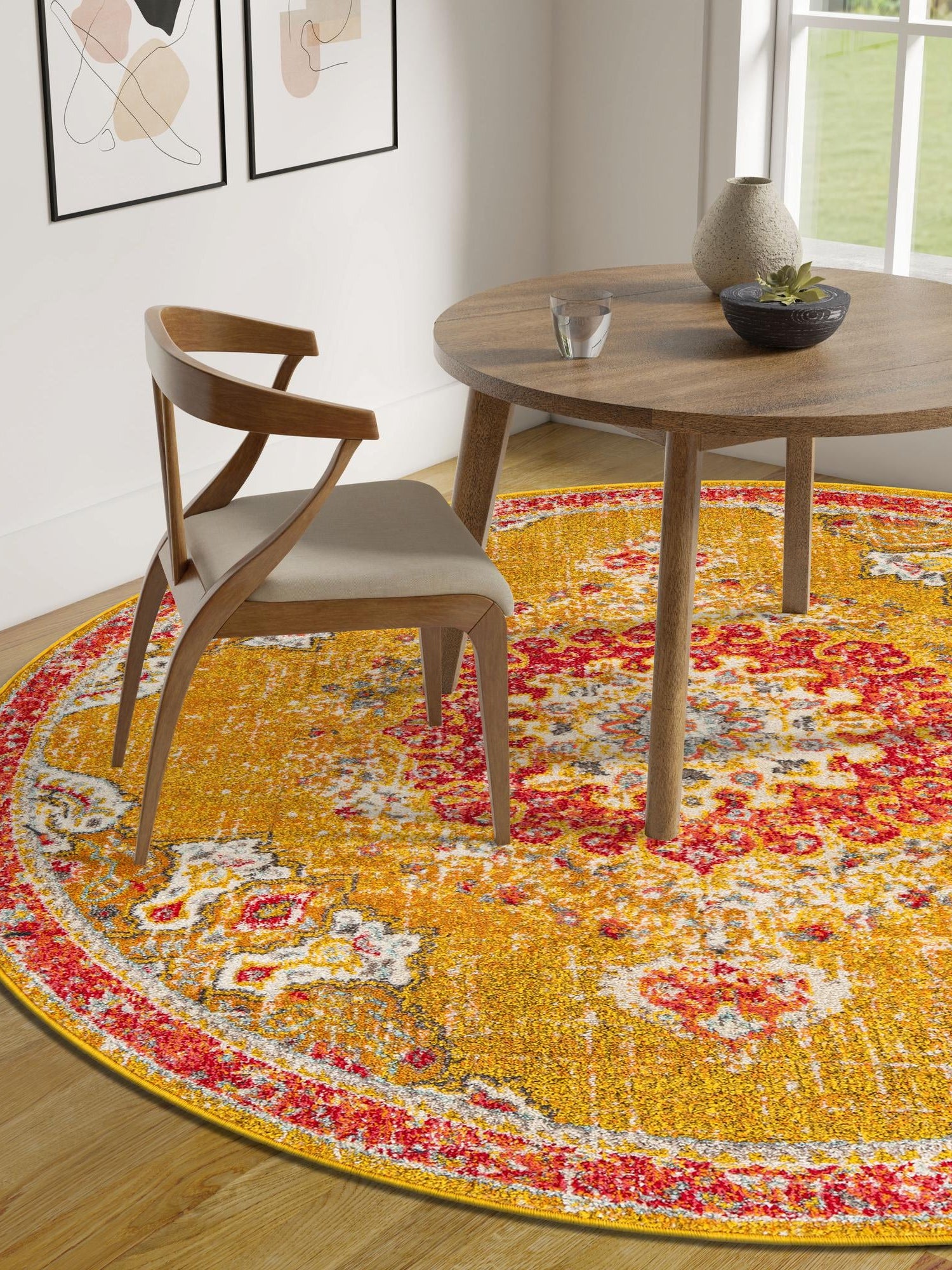 Gold 3' 1 x 3' 1 Penrose Round Area Rug