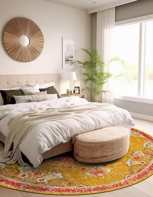 Gold 6' 1 x 6' 1 Penrose Round Area Rug