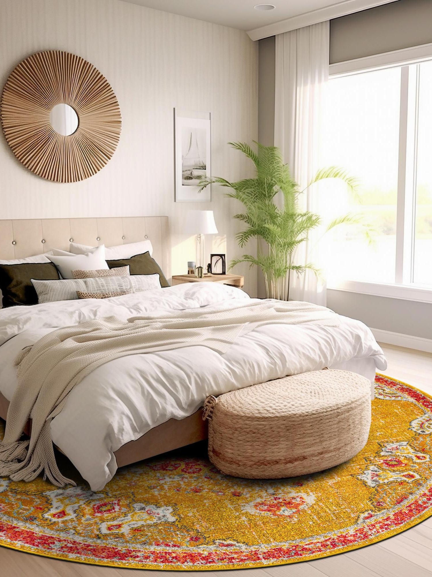 Gold 4' 1 x 4' 1 Penrose Round Area Rug