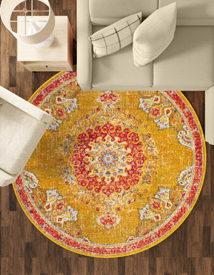Gold 6' 1 x 6' 1 Penrose Round Area Rug