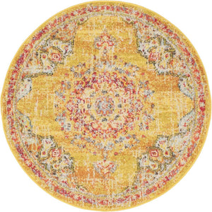 Gold 3' 1 x 3' 1 Penrose Round Area Rug