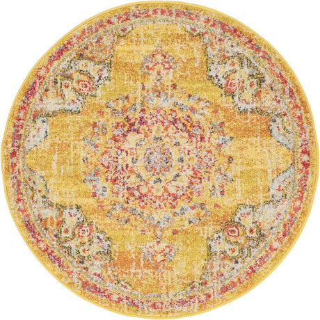 Gold 3' 1 x 3' 1 Penrose Round Area Rug