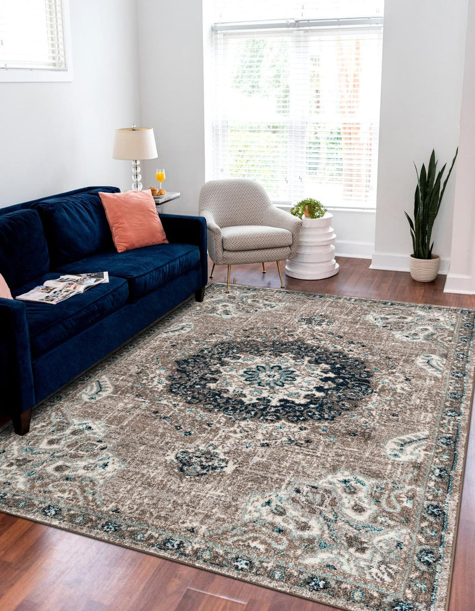 Gray 2' x 3' 1 Penrose Rectangle Area Rug Classic Durable Stain Resist ...