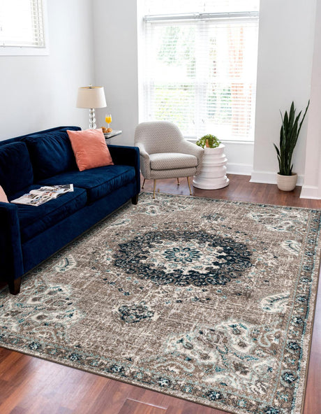 Gray 7' 10 x 10' Penrose Rectangle Area Rug