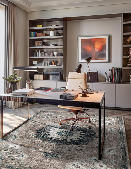 Gray 10' x 14' 1 Penrose Rectangle Area Rug Classic Durable Stain Resistant Easy Clean Carpet for Traditional Indoor Home Decor for Sale at Rug Engine