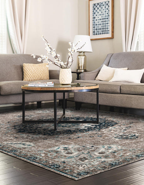 Gray 10' x 14' 1 Penrose Rectangle Area Rug Classic Durable Stain Resistant Easy Clean Carpet for Traditional Indoor Home Decor for Sale at Rug Engine