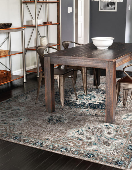 Gray 3' 1 x 5' 3 Penrose Rectangle Area Rug Classic Durable Stain Resistant Easy Clean Carpet for Traditional Indoor Home Decor for Sale at Rug Engine