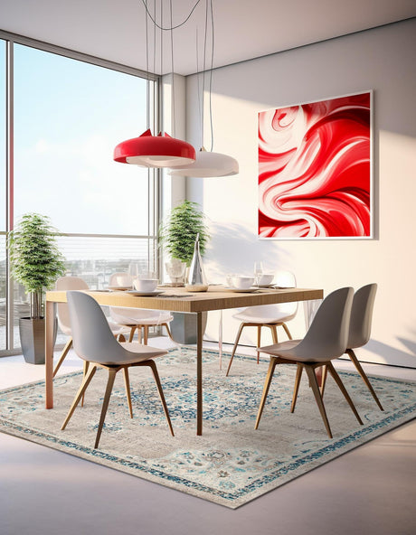 Gray 7' 10 x 7' 10 Penrose Square Area Rug Classic Durable Stain Resistant Easy Clean Carpet for Traditional Indoor Home Decor for Sale at Rug Engine