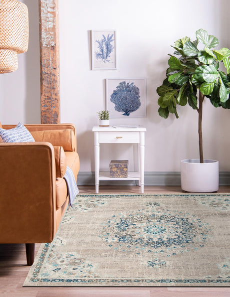 Gray 7' 10 x 7' 10 Penrose Square Area Rug Classic Durable Stain Resistant Easy Clean Carpet for Traditional Indoor Home Decor for Sale at Rug Engine