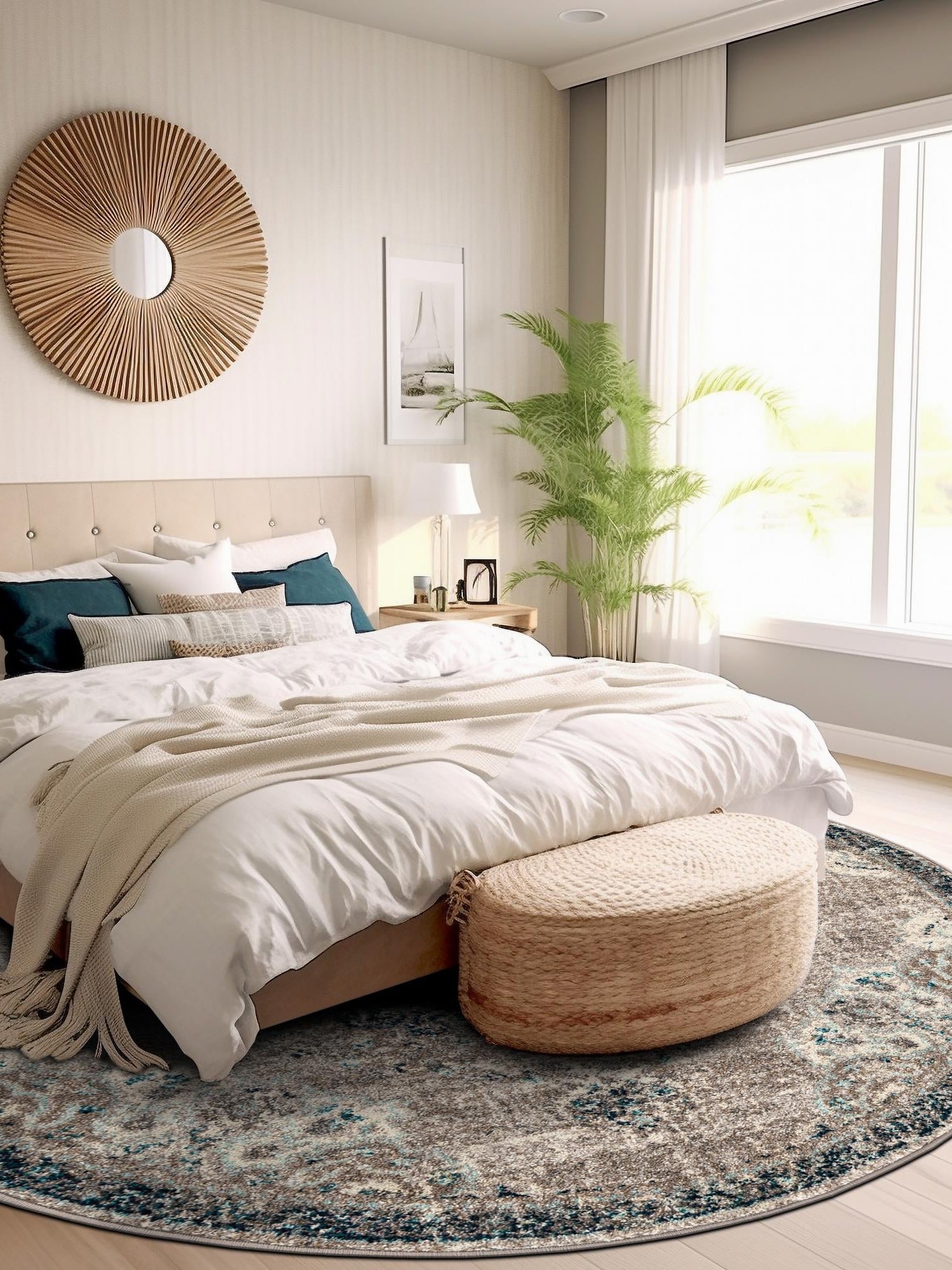 Gray 6' 1 x 6' 1 Penrose Round Area Rug